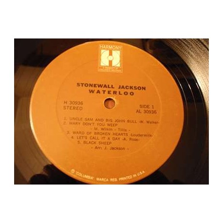 Stonewall Jackson - Waterloo LP Vinyl Record For Sale