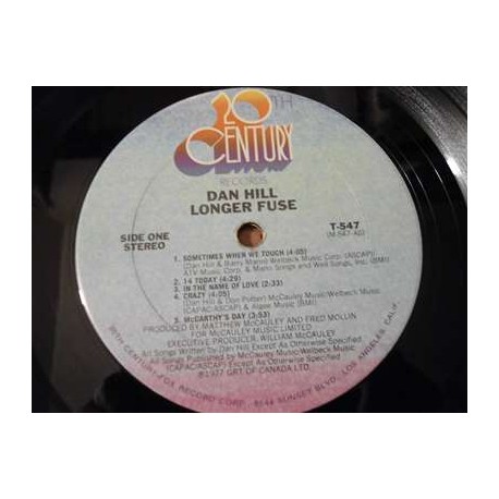 Dan Hill - Longer Fuse LP Vinyl Record For Sale