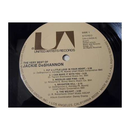 Jackie DeShannon - The Very Best Of Jackie DeShannon LP Vinyl Record For Sale