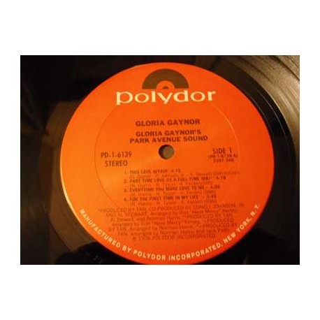 Gloria Gaynor - Gloria Gaynor's Park Avenue Sound LP Vinyl Record For Sale