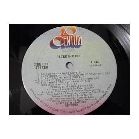 Peter McCann - Self Titled LP Vinyl Record For Sale