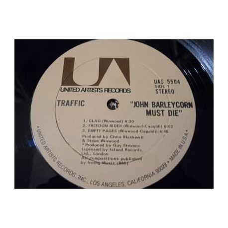 Traffic - John Barleycorn Must Die LP Vinyl Record For Sale