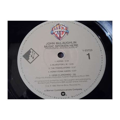 John Mclaughlin - Music Spoken Here LP Vinyl Record For Sale