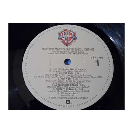 Manfred Mann's Earth Band - Chance LP Vinyl Record For Sale
