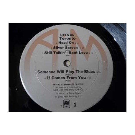 Toronto - Head On LP Vinyl Record For Sale