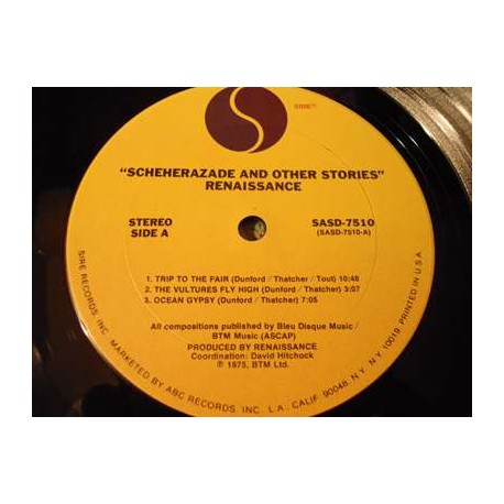 Renaissance - Scheherazade And Other Stories LP Vinyl Record For Sale