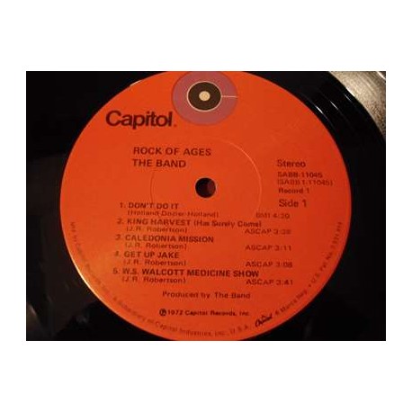 The Band - Rock Of Ages 2xLP Vinyl Record For Sale