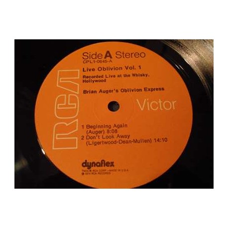 Brian Auger's Oblivion Express Live Oblivion Vol. 1 LP Vinyl Record For Sale