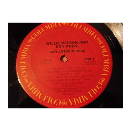Willie Nelson & Ray Price - San Antonio Rose LP Vinyl Record For Sale