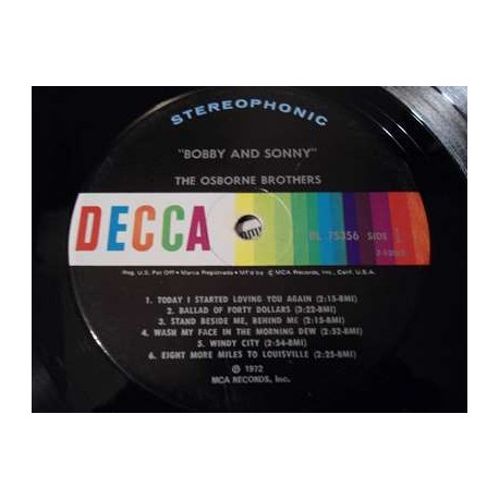 The Osborne Brothers - Bobby & Sonny LP Vinyl Record For Sale