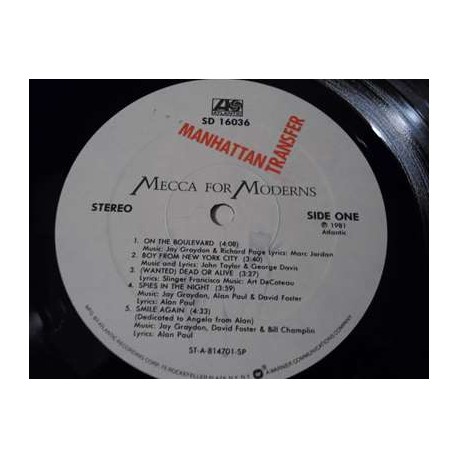 Manhattan Transfer - Mecca For Moderns LP Vinyl Record For Sale