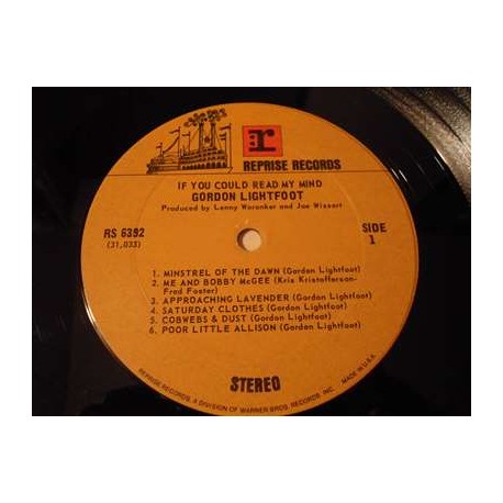 Gordon Lightfoot - If You Could Read My Mind LP Vinyl Record For Sale