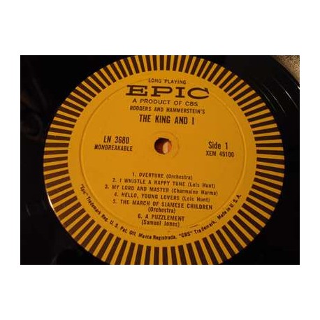 The King And I - Rodgers And Hammerstein Vinyl LP Record For Sale