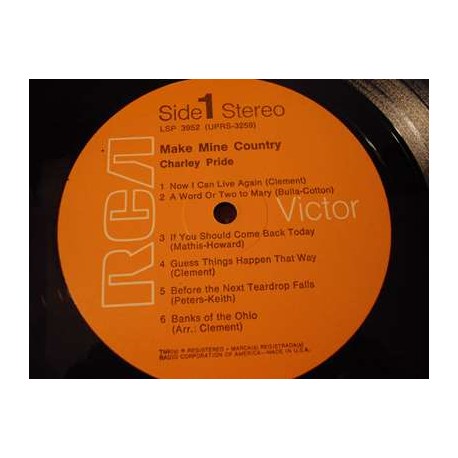 Charley Pride - Make Mine Country LP Vinyl Record For Sale