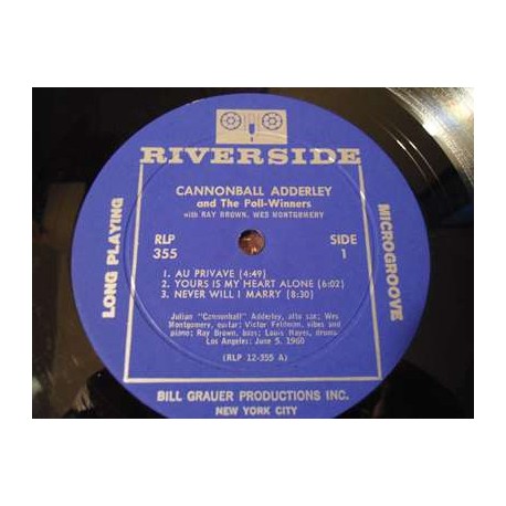 Cannonball Adderley - Cannonball Adderley And The Poll-Winners LP Vinyl Record For Sale