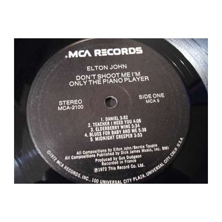 Elton John - Dont Shoot Me I'm Only The Piano Player LP Vinyl Record For Sale