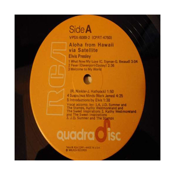 Elvis Presley - Aloha From Hawaii Via Satellite LP Vinyl Record For Sale