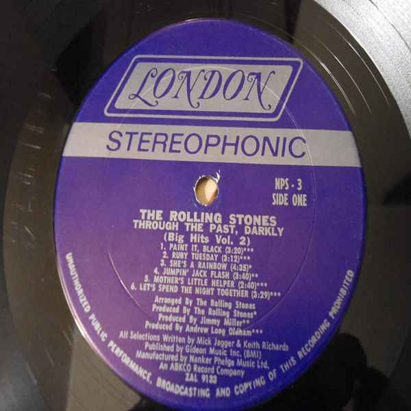 Rolling Stones - Through The Past Darkly Vinyl LP Record For Sale