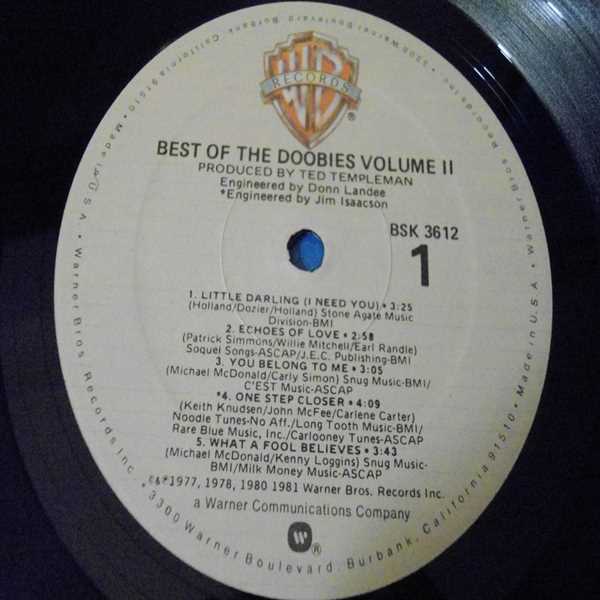 The Doobie Brothers - Best Of The Doobies Volume II LP Vinyl Record Sale