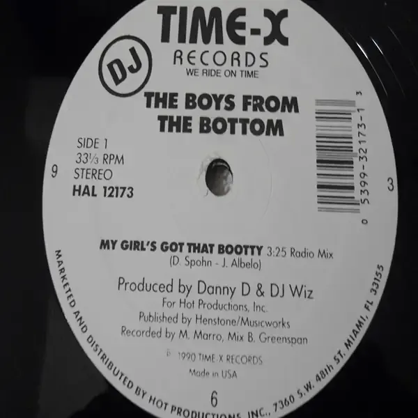 The Boys From The Bottom - My Girl's Got That Booty 12" Single Vinyl Record For Sale
