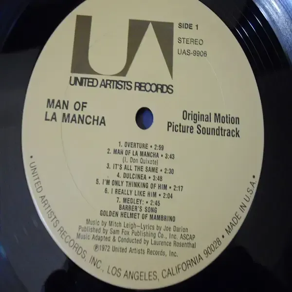 Man Of LaMancha - Soundtrack LP Vinyl Record For Sale