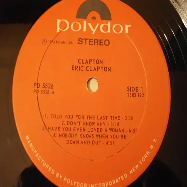 Eric Clapton - Clapton Vinyl LP Record For Sale