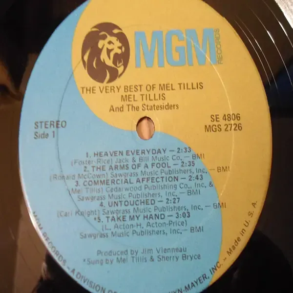 The Very Best Of Mel Tillis LP Vinyl Record For Sale