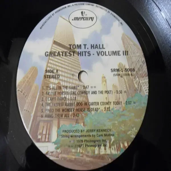 Tom T. Hall - Greatest Hits Vol. III LP Vinyl Record For Sale