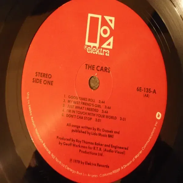 The Cars - Self Titled 1978 Vinyl LP Record For Sale