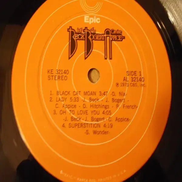 Beck Bogert Appice - Self Titled Vinyl LP Record For Sale