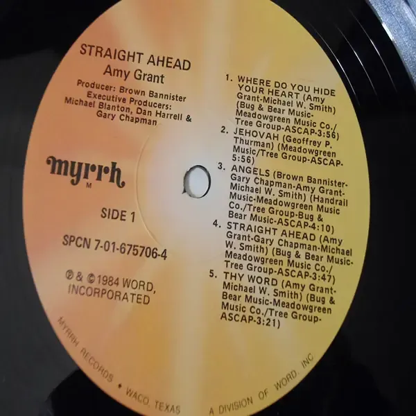 Amy Grant - Straight Ahead Vinyl LP Record For Sale