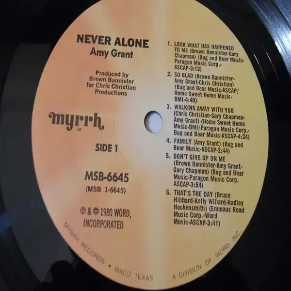 Amy Grant - Never Alone LP Vinyl Record For Sale