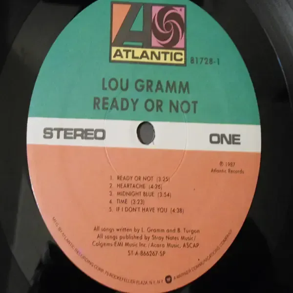 Lou Gramm - Ready Or Not LP Vinyl Record For Sale