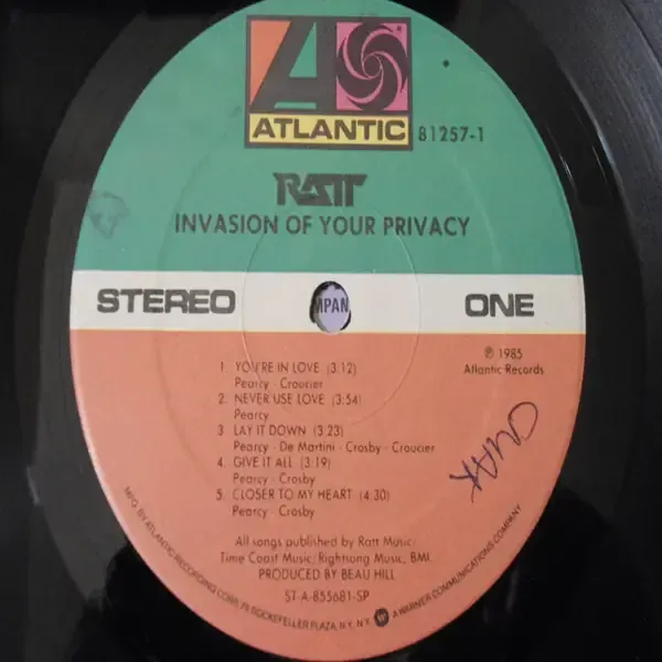 Ratt - Invasion Of Your Privacy Vinyl LP Record For Sale