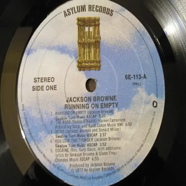 Jackson Browne - Running On Empty Vinyl LP Record For Sale