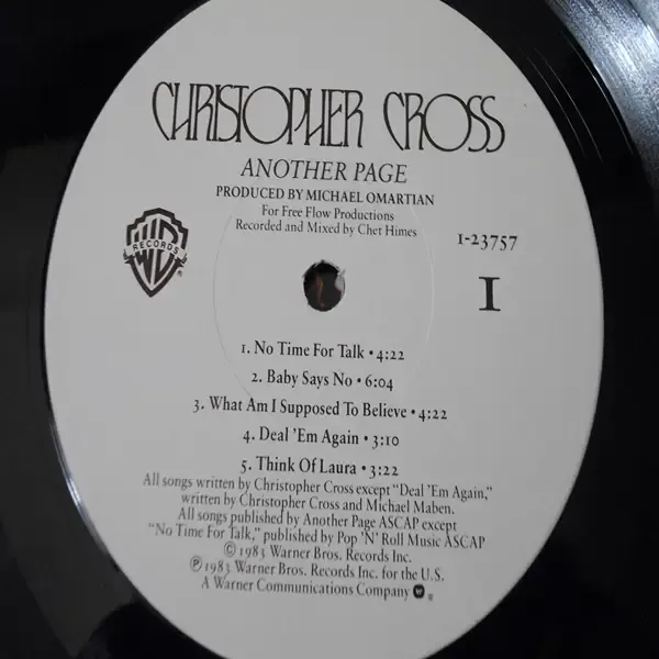 Christopher Cross - Another Page LP Vinyl Record For Sale
