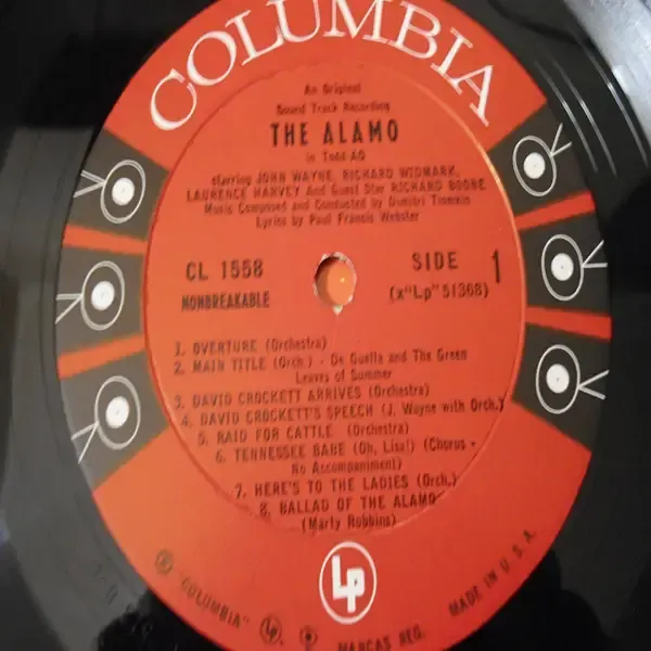 The Alamo - Soundtrack LP Vinyl Record For Sale