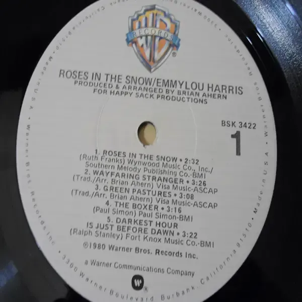 Emmylou Harris - Roses In The Snow LP Vinyl Record For Sale