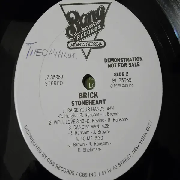 Brick - Stoneheart PROMO LP Vinyl Record For Sale