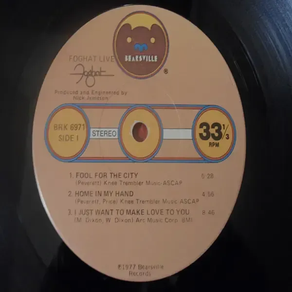 Foghat - LIVE LP Vinyl Record For Sale
