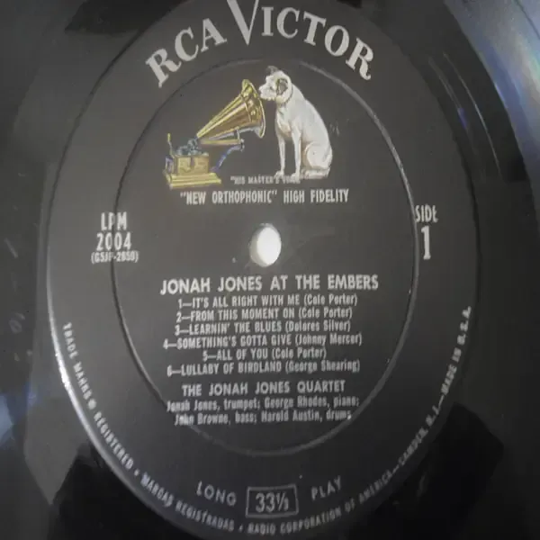 Jonah Jones - At The Embers LP Vinyl Record For Sale