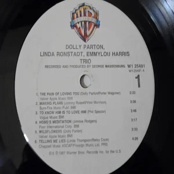 Dolly Parton / Linda Ronstadt / Emmylou Harris - Trio LP Vinyl Record For Sale