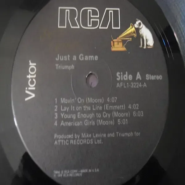Triumph - Just A Game LP Vinyl Record For Sale
