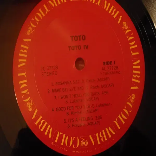 TOTO - IV LP Vinyl Record For Sale