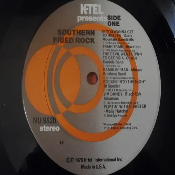 Southern Fried Rock - 70s Southern Rock Compilation LP Vinyl Record For Sale