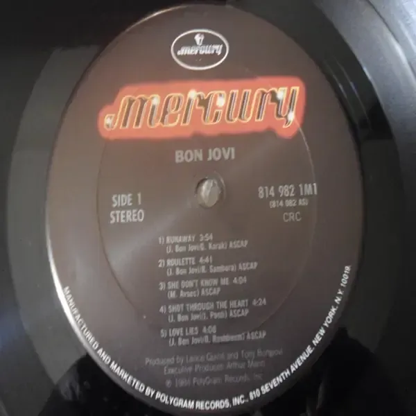Bon Jovi - Self Titled Debut Vinyl LP Record For Sale