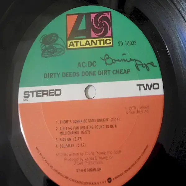 AC/DC - Dirty Deeds Vinyl LP Record For Sale 1st US Press