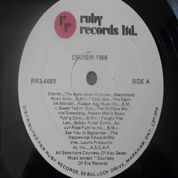 Cruisin' 1966 - Original Artists LP Vinyl Record For Sale