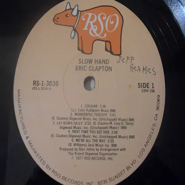 Eric Clapton - Slowhand Vinyl LP Record For Sale