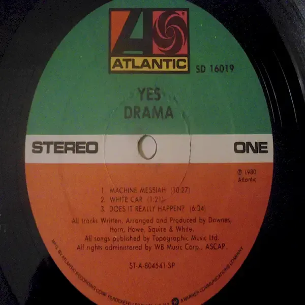 Yes - Drama Vinyl LP Record For Sale